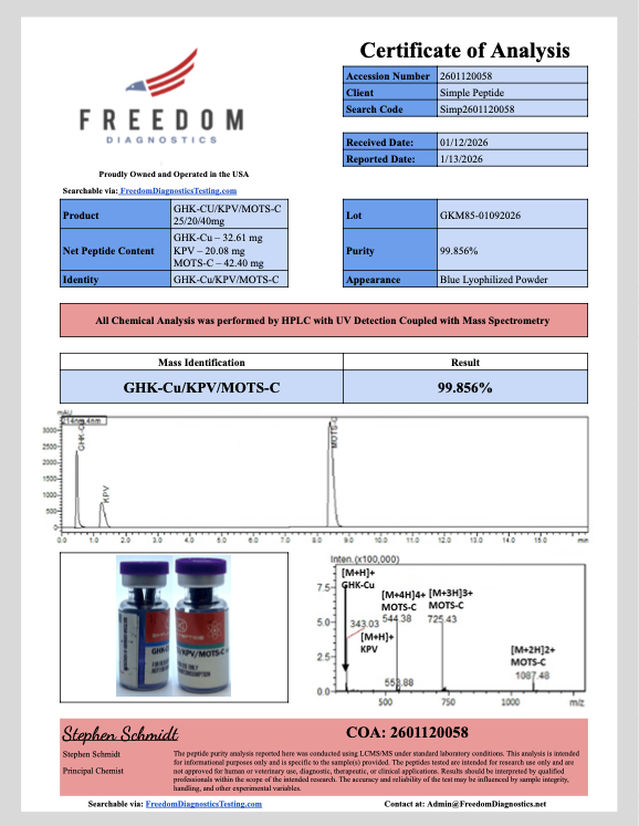 MOTS-C/GHK-CU/KPV Blend